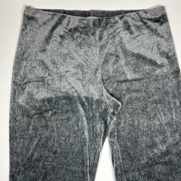 J.Jill Pure Jill Women Pull On Straight Pants Gray Velour Stretch Mid Rise Sz PM - Picture 3 of 12
